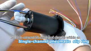 Single-channel pneumatic and electrical slip ring